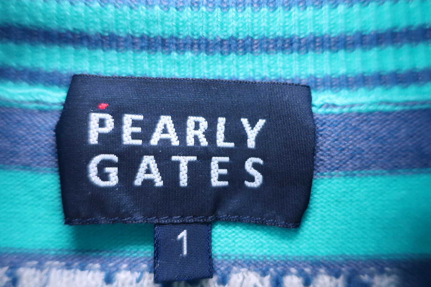 PEARLY GATES(パーリーゲイツ) ハイネックセーター 青水色ボーダー レディース 1 B-3
