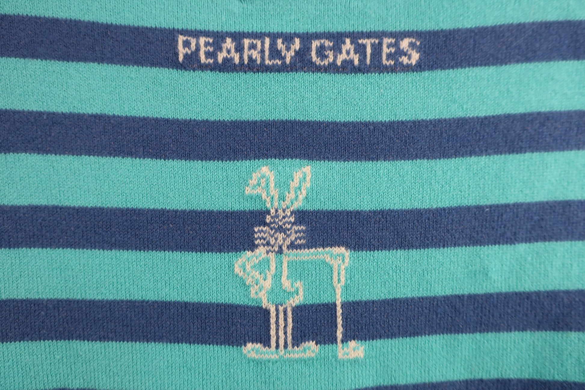 PEARLY GATES(パーリーゲイツ) ハイネックセーター 青水色ボーダー レディース 1 B-6