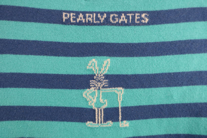 PEARLY GATES(パーリーゲイツ) ハイネックセーター 青水色ボーダー レディース 1 B-6