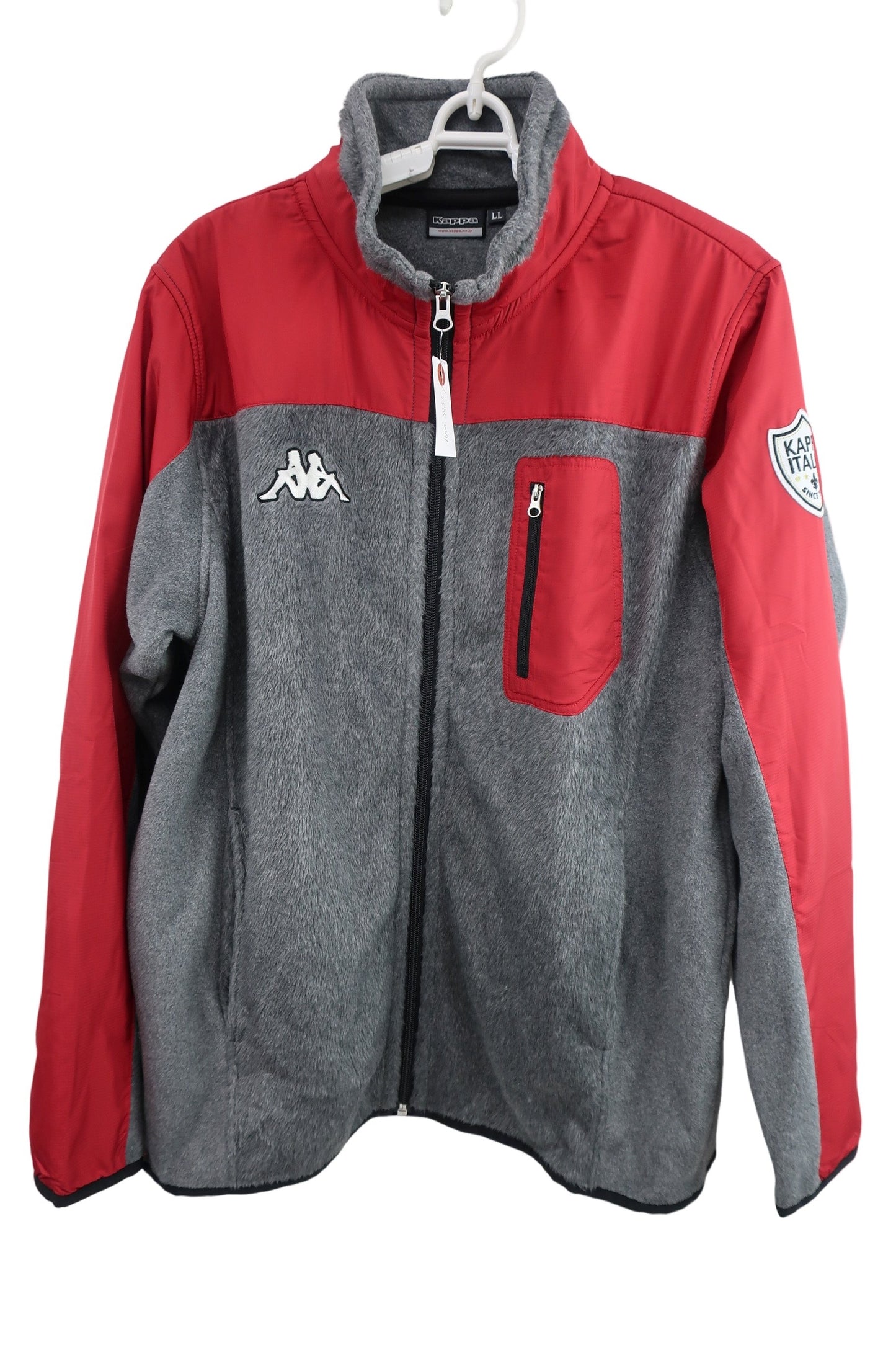 Kappa(カッパ) フリースジャケット グレー赤 メンズ LL A-1