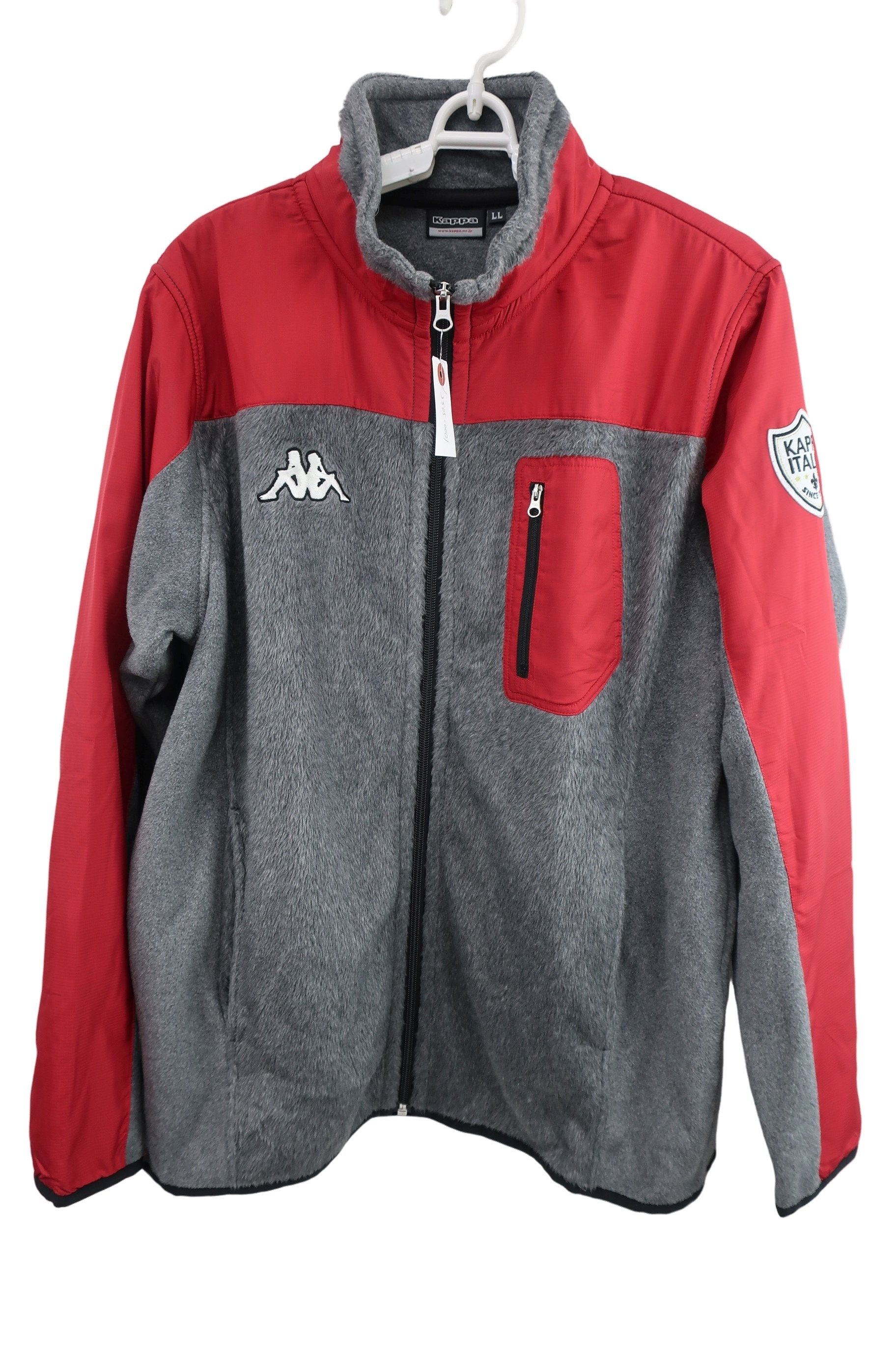Kappa(カッパ) フリースジャケット グレー赤 メンズ LL A-1