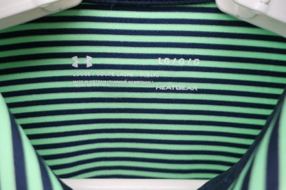 UNDER ARMOUR(アンダーアーマー) ポロシャツ 黄緑ネイビーボーダー メンズ LG A-4