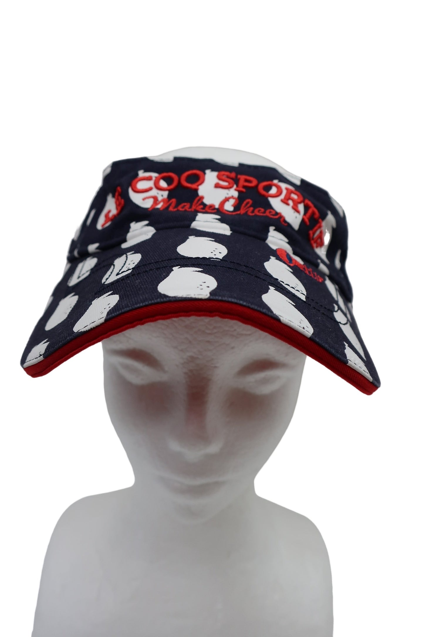 le coq sportif(ルコックスポルティフ) サンバイザー ネイビー白総柄 レディース フリーサイズ A-1