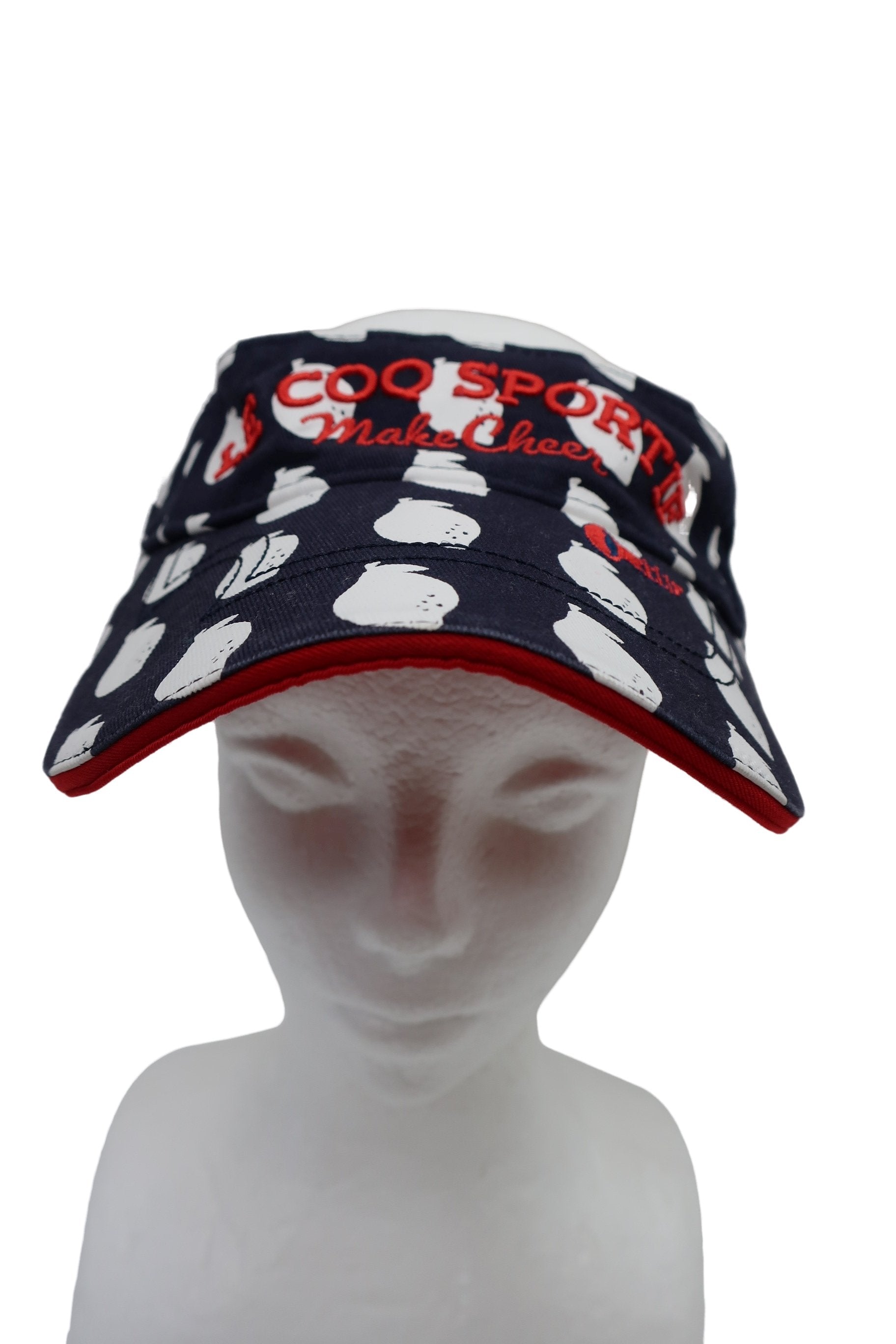 le coq sportif(ルコックスポルティフ) サンバイザー ネイビー白総柄 レディース フリーサイズ A-1