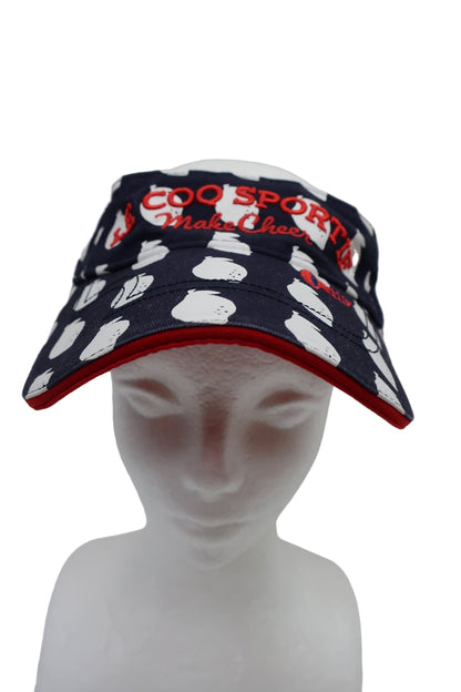 le coq sportif(ルコックスポルティフ) サンバイザー ネイビー白総柄 レディース フリーサイズ A-1