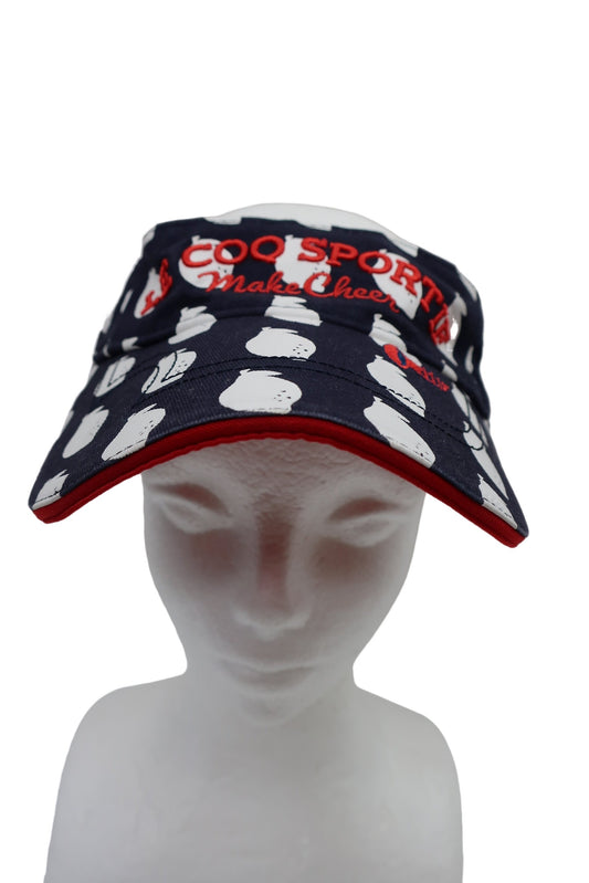 le coq sportif(ルコックスポルティフ) サンバイザー ネイビー白総柄 レディース フリーサイズ A-1