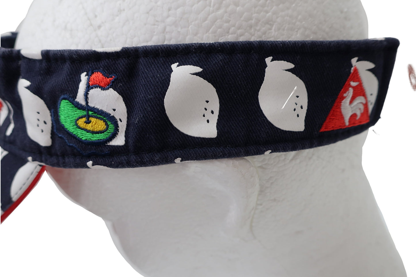 le coq sportif(ルコックスポルティフ) サンバイザー ネイビー白総柄 レディース フリーサイズ A-6