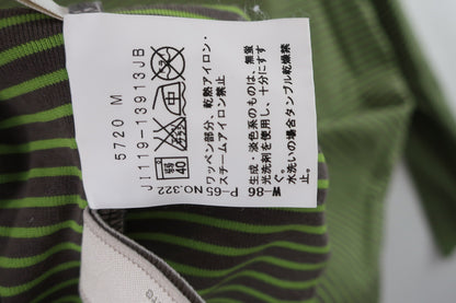 adabat(アダバット) モックネックシャツ 緑茶色ボーダー レディース 38 A-6