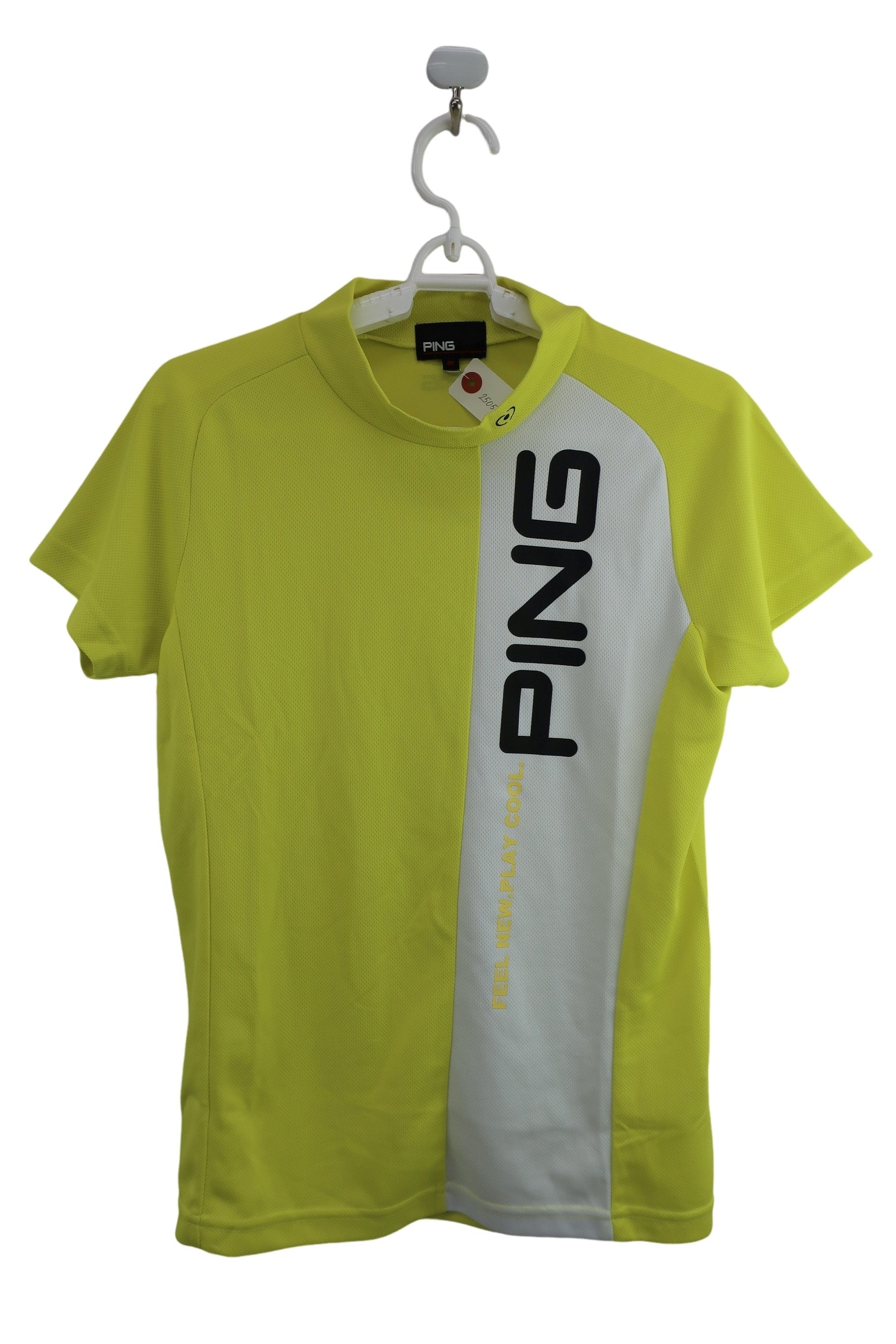 PING(ピン) 半袖モックネックシャツ 黄色 レディース M 622-3268806 S-1