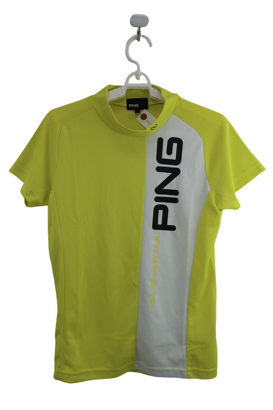 PING(ピン) 半袖モックネックシャツ 黄色 レディース M 622-3268806 S-1