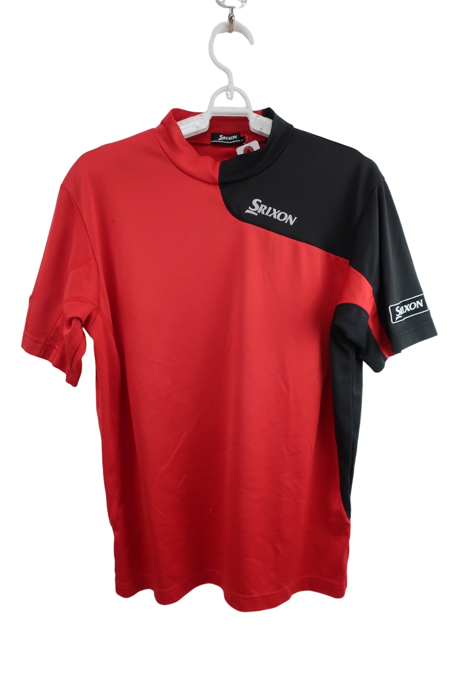 SRIXON(スリクソン) 半袖モックネックシャツ 赤黒 メンズ M B-1