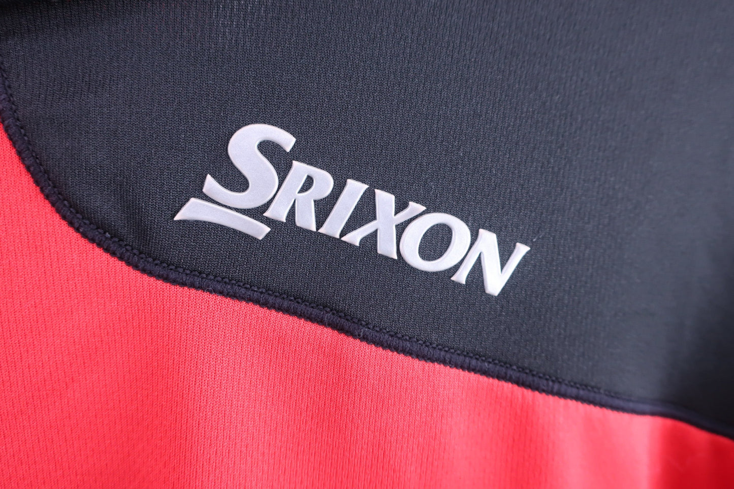 SRIXON(スリクソン) 半袖モックネックシャツ 赤黒 メンズ M B-3