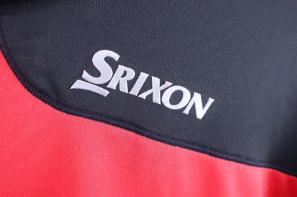 SRIXON(スリクソン) 半袖モックネックシャツ 赤黒 メンズ M B-3