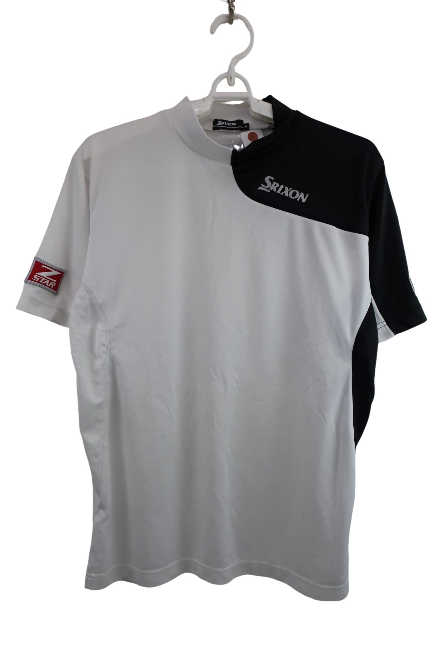SRIXON(スリクソン) 半袖モックネックシャツ 白黒 メンズ M B-1