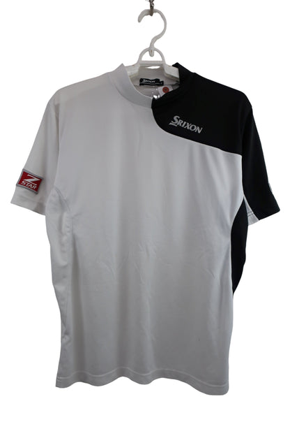 SRIXON(スリクソン) 半袖モックネックシャツ 白黒 メンズ M B-1