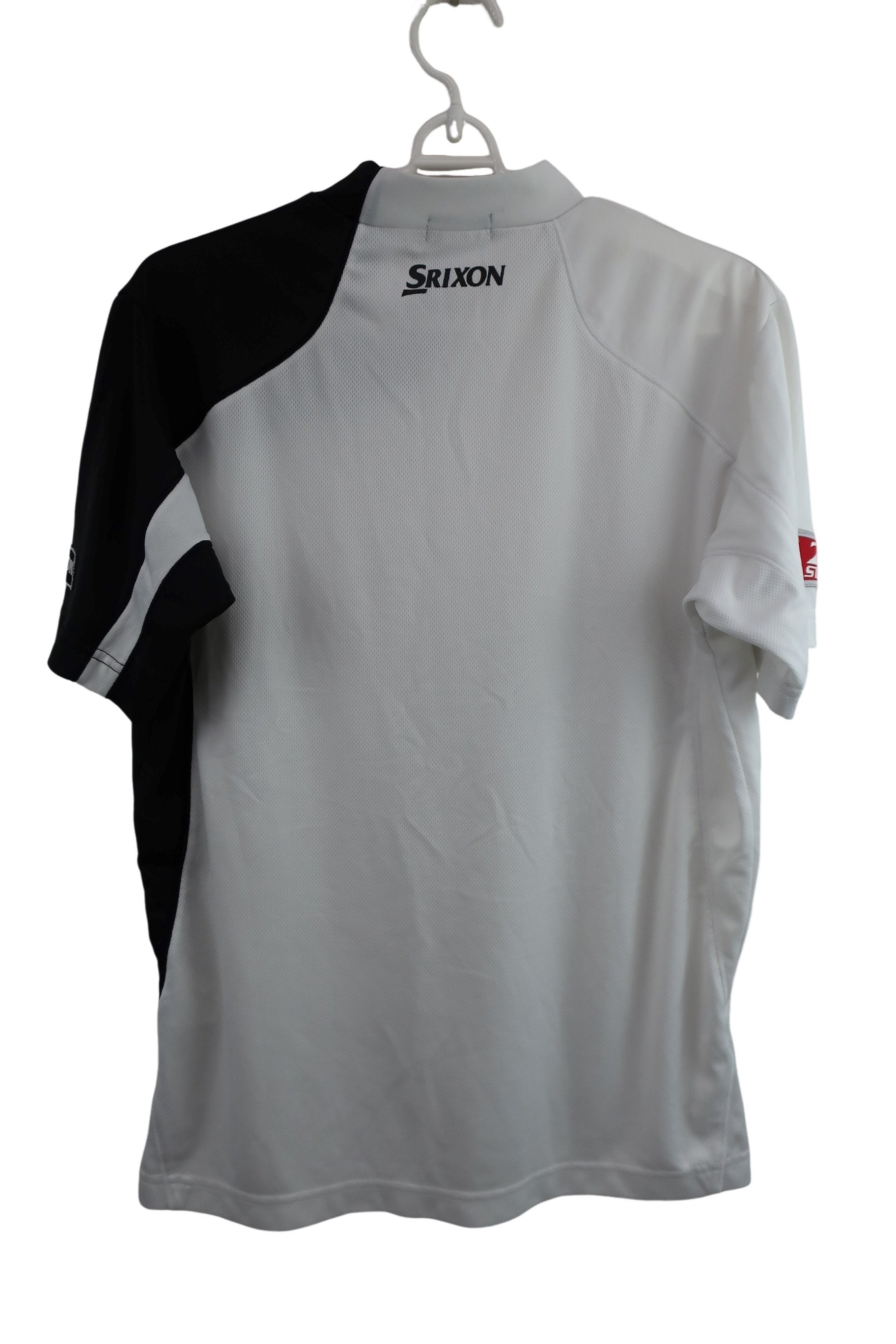 SRIXON(スリクソン) 半袖モックネックシャツ 白黒 メンズ M B-7
