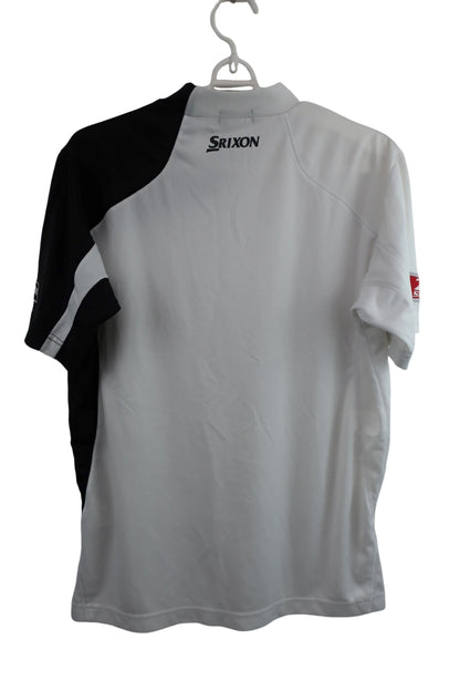 SRIXON(スリクソン) 半袖モックネックシャツ 白黒 メンズ M B-7