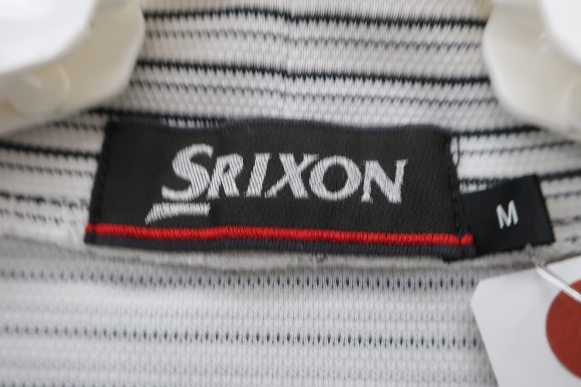 SRIXON(スリクソン) 半袖モックネックシャツ 白黒ボーダー メンズ M B-2