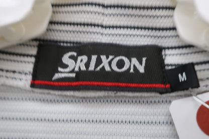 SRIXON(スリクソン) 半袖モックネックシャツ 白黒ボーダー メンズ M B-2