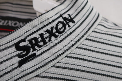SRIXON(スリクソン) 半袖モックネックシャツ 白黒ボーダー メンズ M B-3