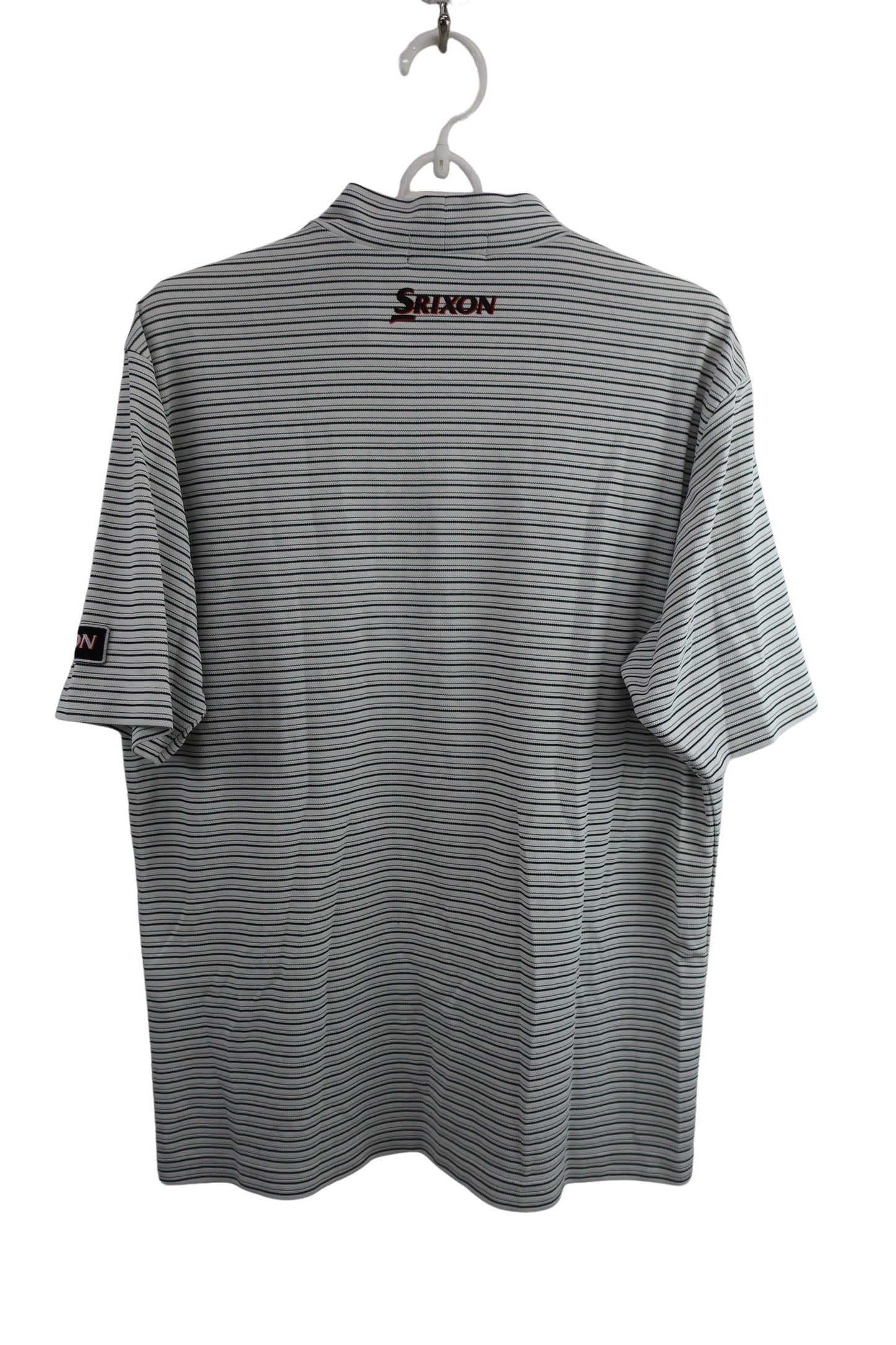 SRIXON(スリクソン) 半袖モックネックシャツ 白黒ボーダー メンズ M B-7