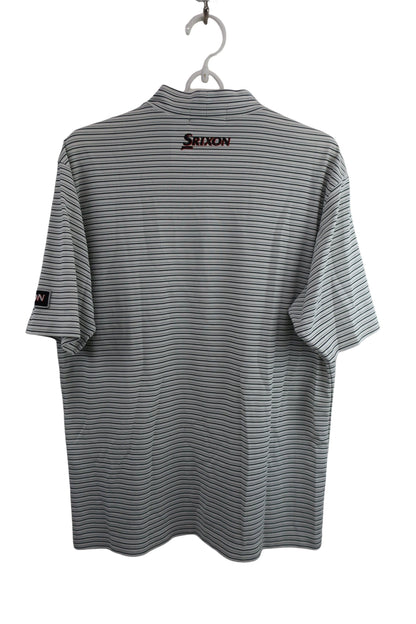 SRIXON(スリクソン) 半袖モックネックシャツ 白黒ボーダー メンズ M B-7