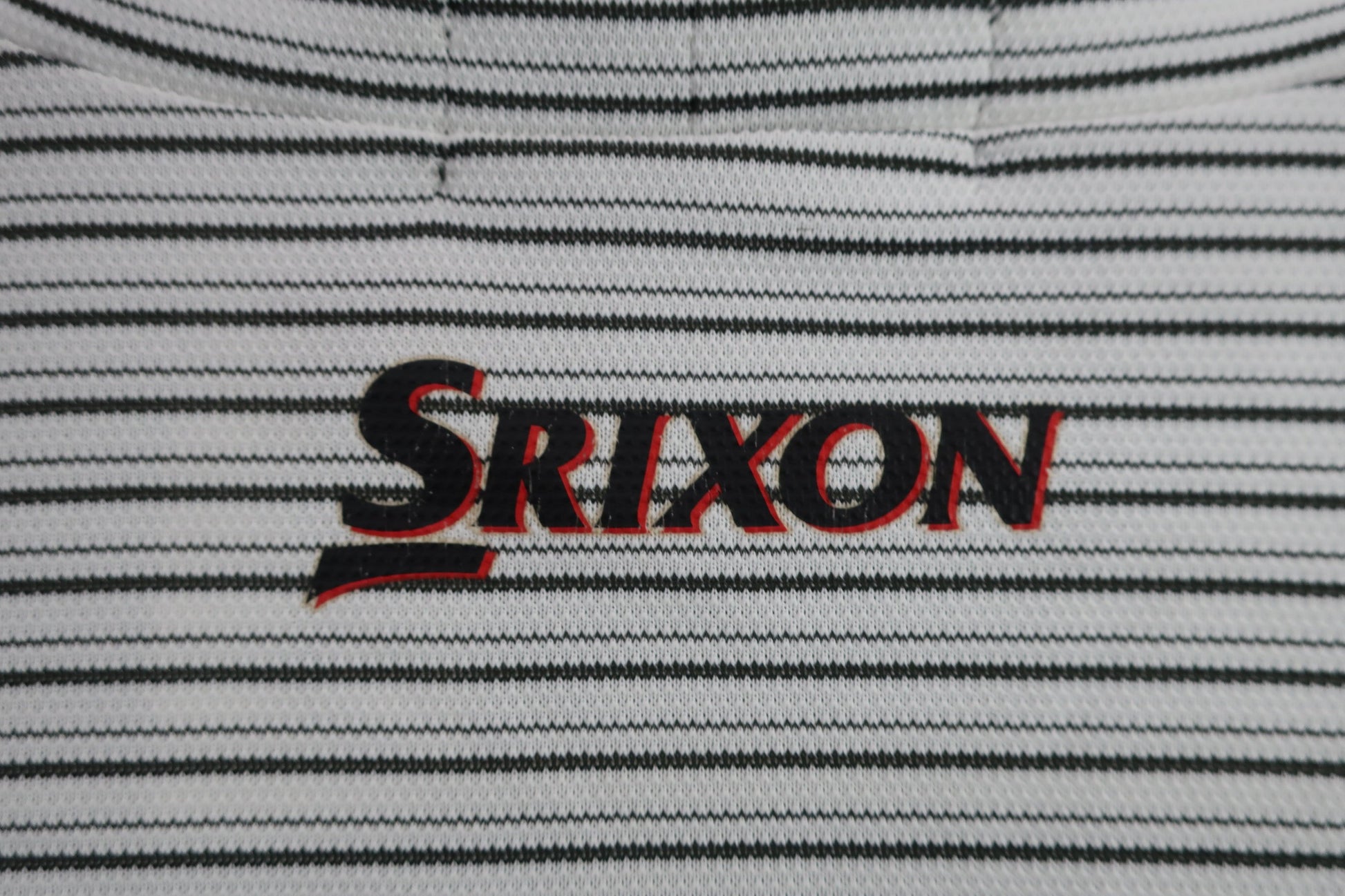 SRIXON(スリクソン) 半袖モックネックシャツ 白黒ボーダー メンズ M B-8