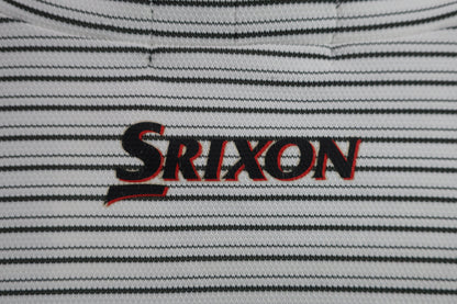 SRIXON(スリクソン) 半袖モックネックシャツ 白黒ボーダー メンズ M B-8