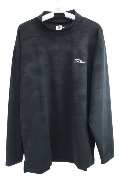 Titleist(タイトリスト) 長袖モックネックシャツ 黒カモフラ柄 メンズ 3L A-1