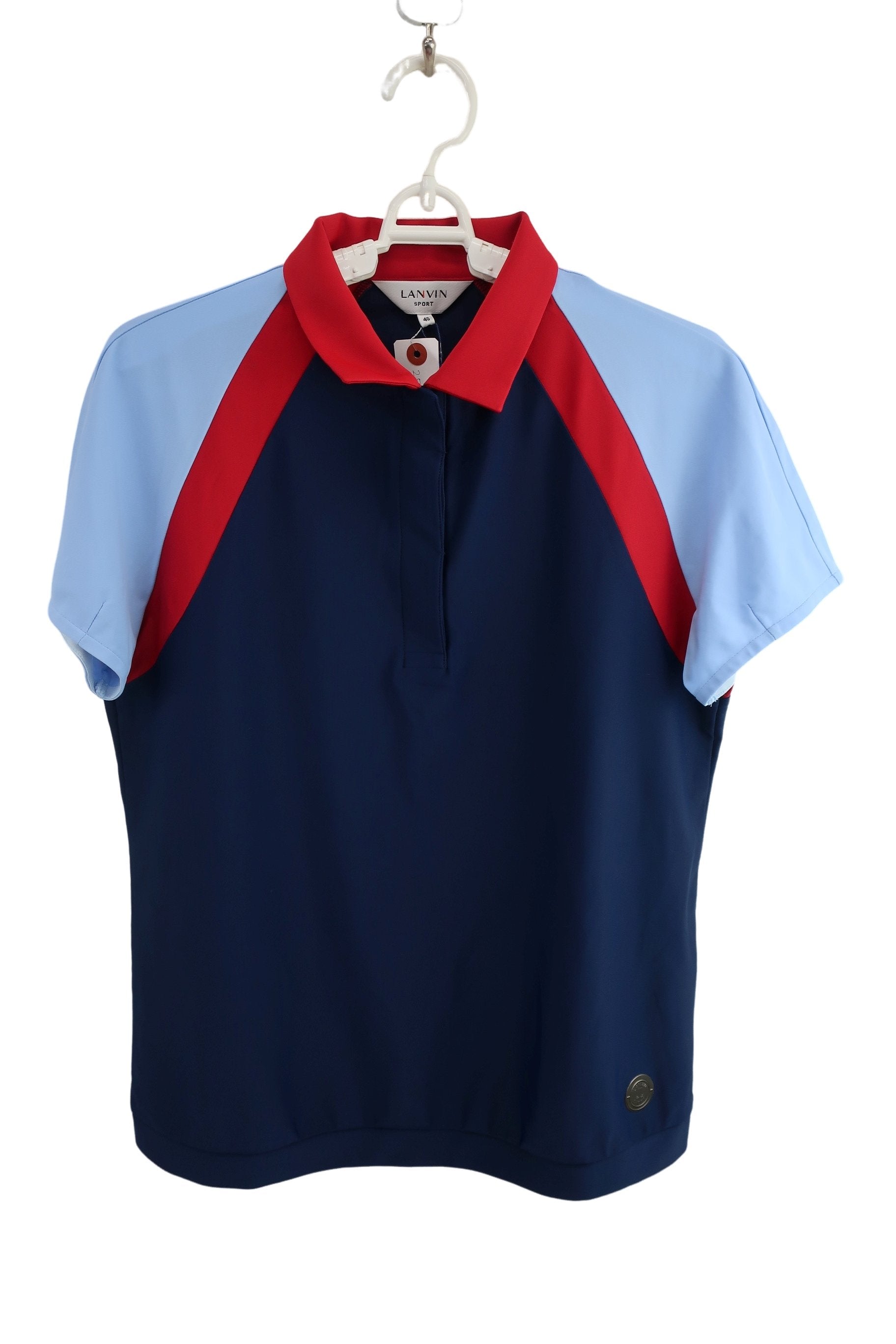 LANVIN SPORT(ランバンスポーツ) ポロシャツ ネイビー赤水色 レディース 40 N-1