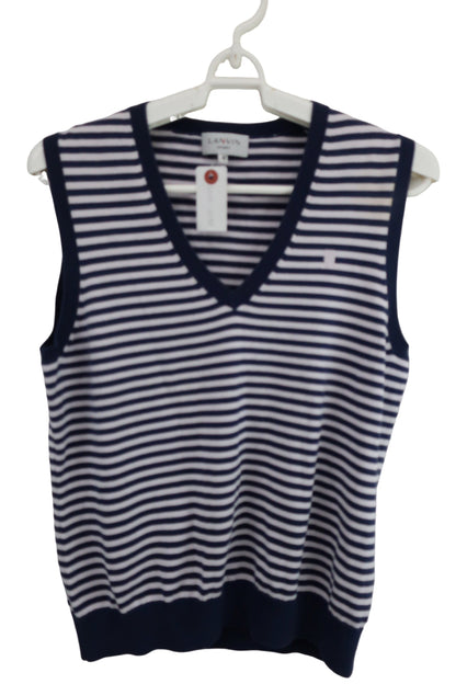 LANVIN SPORT(ランバンスポーツ) ベスト ネイビー薄ピンクボーダー レディース 40 B-1