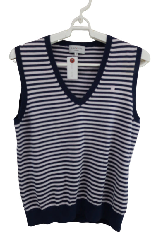 LANVIN SPORT(ランバンスポーツ) ベスト ネイビー薄ピンクボーダー レディース 40 B-1