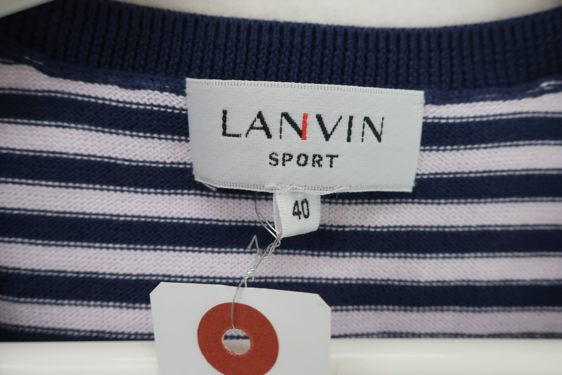 LANVIN SPORT(ランバンスポーツ) ベスト ネイビー薄ピンクボーダー レディース 40 B-4