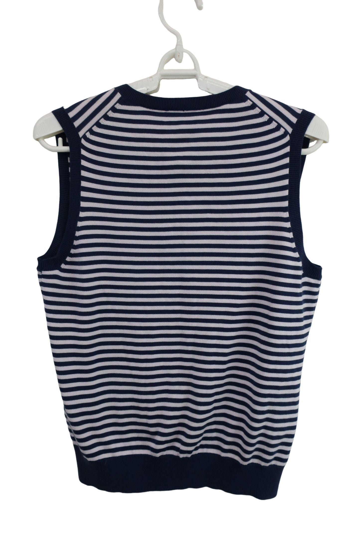 LANVIN SPORT(ランバンスポーツ) ベスト ネイビー薄ピンクボーダー レディース 40 B-5