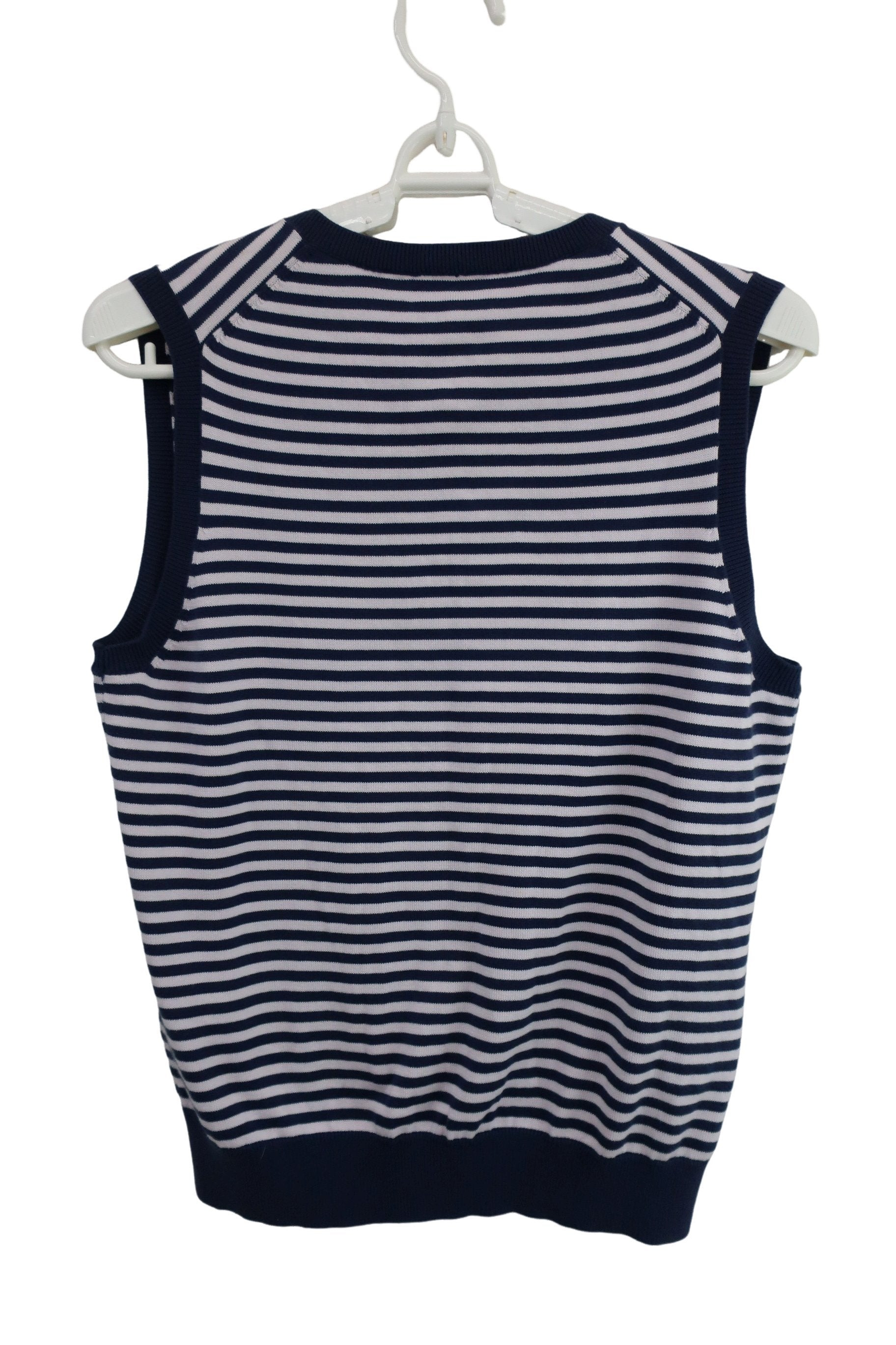 LANVIN SPORT(ランバンスポーツ) ベスト ネイビー薄ピンクボーダー レディース 40 B-5