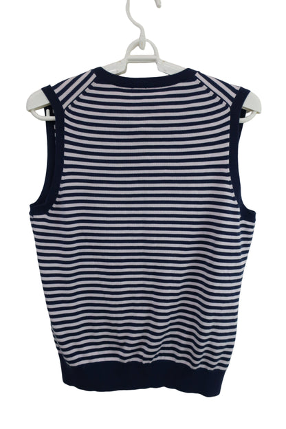 LANVIN SPORT(ランバンスポーツ) ベスト ネイビー薄ピンクボーダー レディース 40 B-5