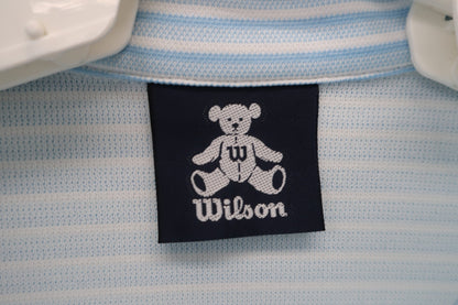 Wilson(ウィルソン) ハーフジップシャツ 水色白ボーダー レディース M A-3