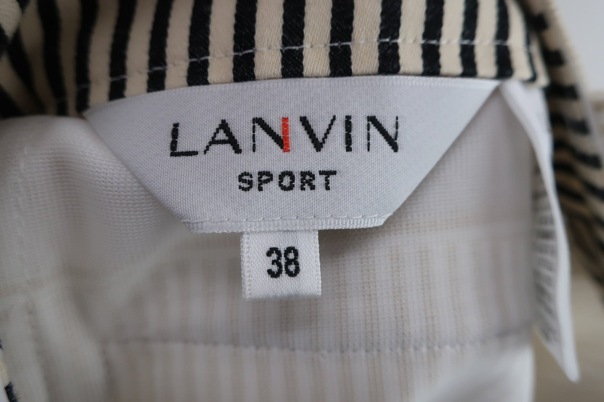 LANVIN SPORT(ランバンスポーツ) パンツ ベージュ白ストライプ レディース 38 A-6
