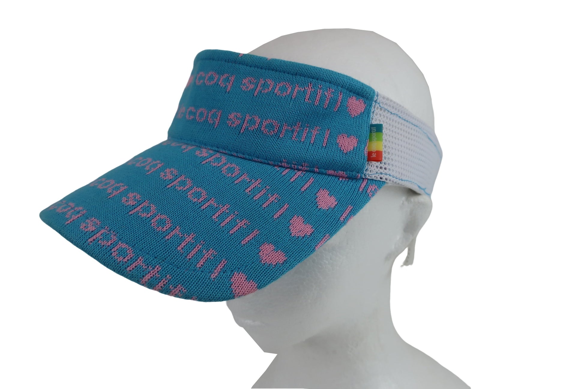 le coq sportif(ルコックスポルティフ) サンバイザー 水色白ピンク レディース F B-1