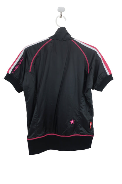 le coq sportif(ルコックスポルティフ) 半袖ナイロンブルゾン 黒地ピンク白 レディース M A-5