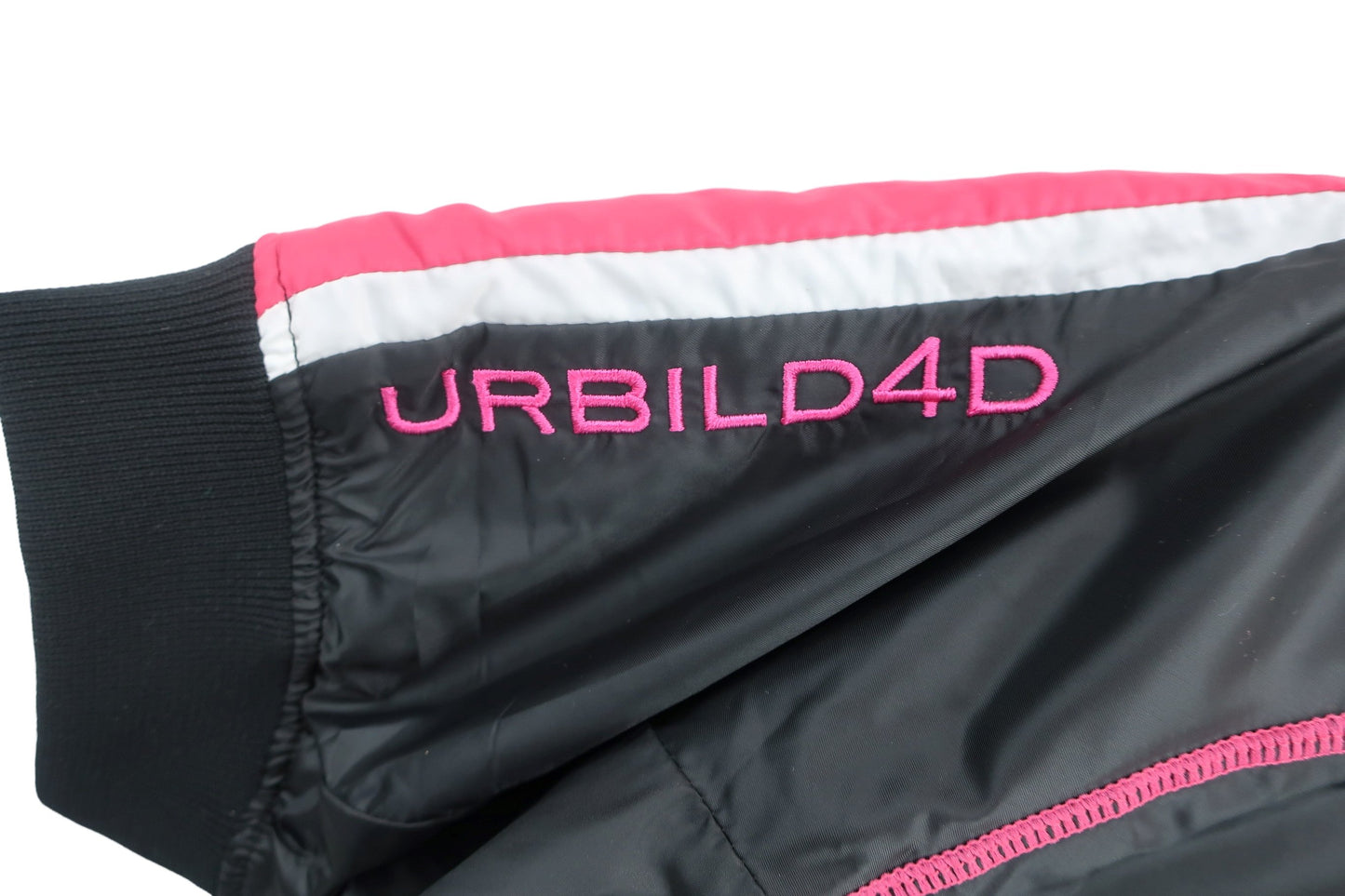 le coq sportif(ルコックスポルティフ) 半袖ナイロンブルゾン 黒地ピンク白 レディース M A-7