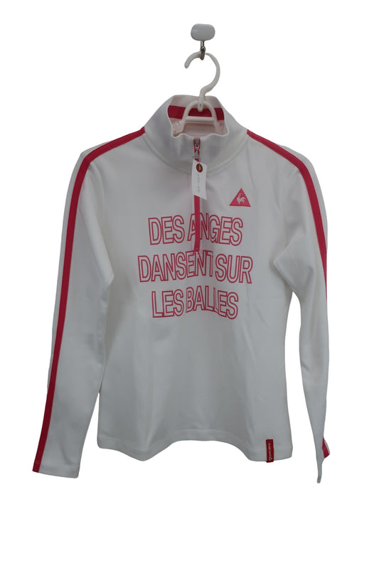 le coq sportif(ルコックスポルティフ) 長袖ハーフジップシャツ 白ピンク レディース M A-1