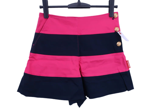 le coq sportif(ルコックスポルティフ) ショートパンツ ピンク黒太ボーダー レディース 7 A-1