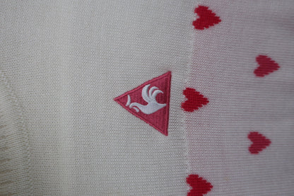 le coq sportif(ルコックスポルティフ) ハイネックセーター 白ピンクハート柄 レディース M B-2