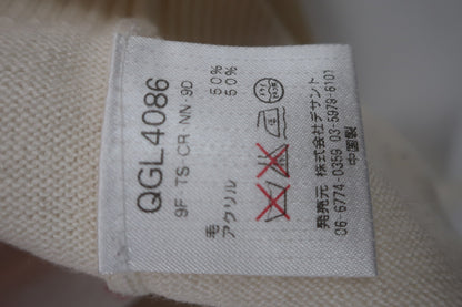 le coq sportif(ルコックスポルティフ) ハイネックセーター 白ピンクハート柄 レディース M B-8