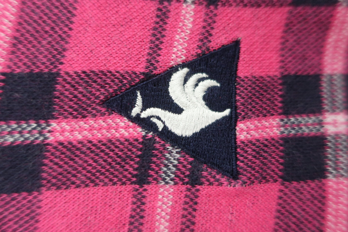 le coq sportif(ルコックスポルティフ) ポロシャツ ピンクネイビーチェック レディース M B-2