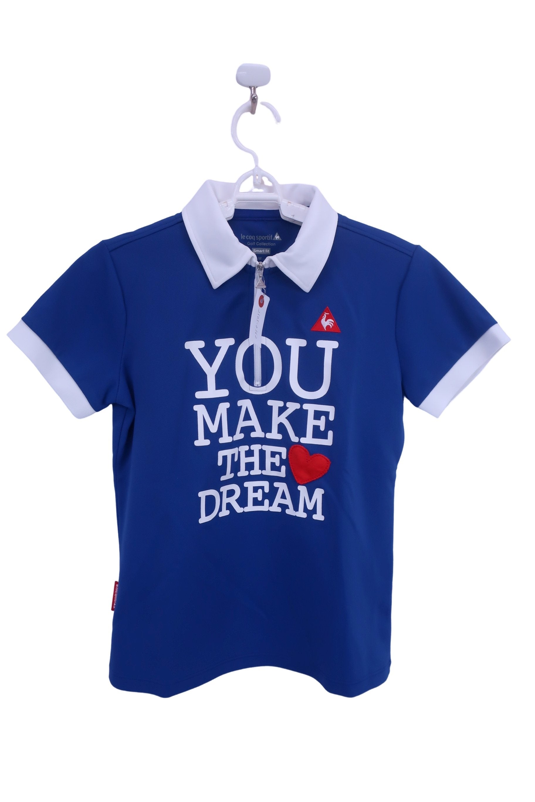le coq sportif(ルコックスポルティフ) ハーフジップポロシャツ 青白 レディース M A-1