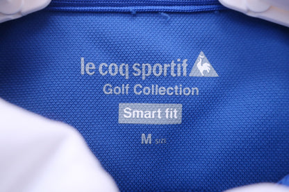 le coq sportif(ルコックスポルティフ) ハーフジップポロシャツ 青白 レディース M A-3