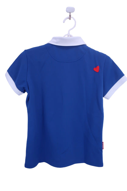 le coq sportif(ルコックスポルティフ) ハーフジップポロシャツ 青白 レディース M A-6