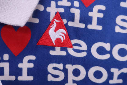 le coq sportif(ルコックスポルティフ) ポロシャツ 紫白文字柄 レディース M B-3